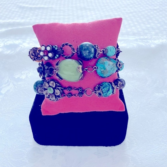 Sweet Romance Green and Turquoise Bracelet - Picture 1 of 4